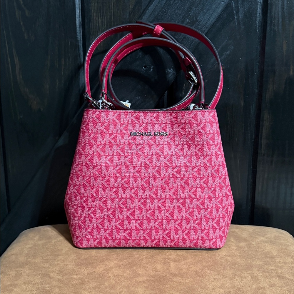 NWT Michael Kors Pratt Small Signature Logo Convertible Shoulder Bag